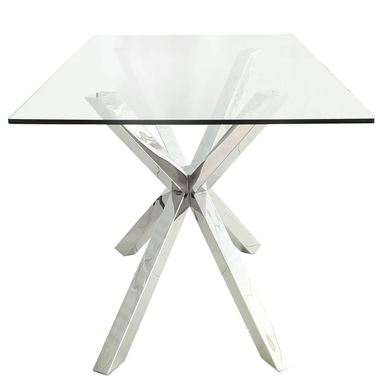 Crisscross Glass End Table