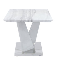Geometric Marble Effect End Table
