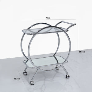 Silver Mirrored Drinks Trolley