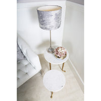 Set of 2 Gold and White End Tables