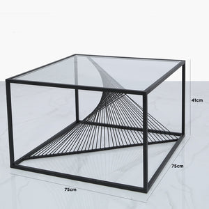 Black Metal & Glass Coffee Table