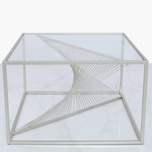 Silver Metal & Glass Coffee Table