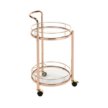 Rose Gold Metal and Clear Glass Trolley