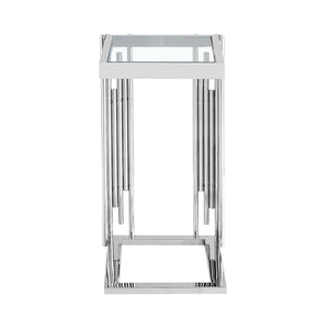 Chime Chrome Sofa Table with Glass Top