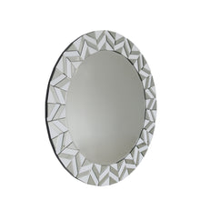 White Chelsea Tiled Round Wall Mirror