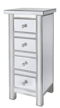 Silver Mirrored 4 Drawer Cabinet