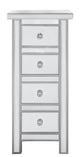 Silver Mirrored 4 Drawer Cabinet