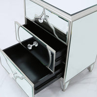 Casablanca Silver Mirror 3 Drawer Bedside Cabinet
