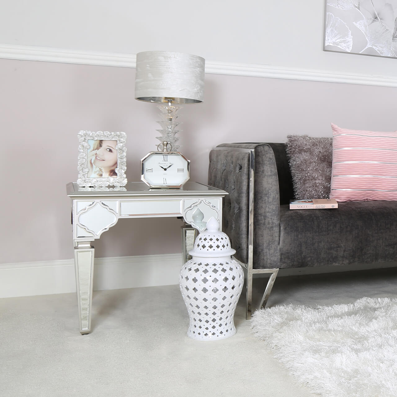 Casablanca Mirror End Table 