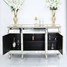 Modern Mirrored Cabinet with Gold Trim