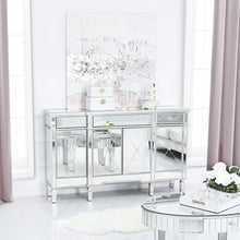 Modern Mirrored Cabinet with Silver Trim