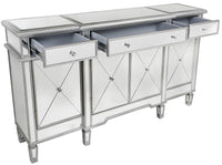 Modern Mirrored Cabinet with Silver Trim