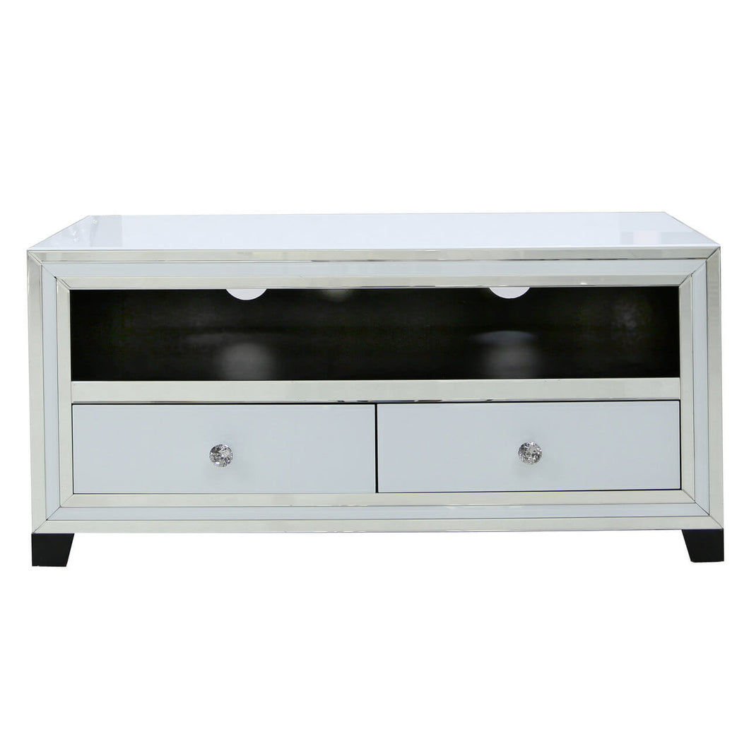 Divine White Mirrored Entertainment Unit