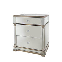 Mirrored Champagne 3 Drawer Cabinet