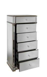 Mirrored 6  Drawer Tall Chabinet