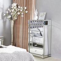 Mirrored 6  Drawer Tall Chabinet