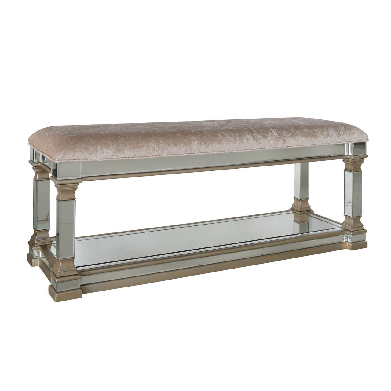 Champagne Casablanca Mirrored Bench