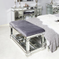Silver Casablanca Mirrored Bench