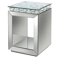 Cube Glass and Mirrored End Table