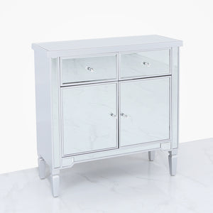 Tiffany Silver 2 Drawer 2 Door Cabinet