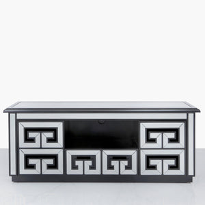 Geometric Mirrored and Black Entertainment Unit