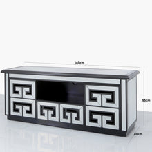 Geometric Mirrored and Black Entertainment Unit