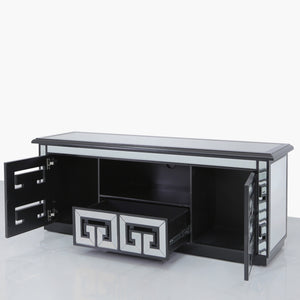 Geometric Mirrored and Black Entertainment Unit