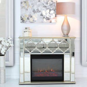 Casablanca Gold Mirrored Fire Surrounds With Electric Fire