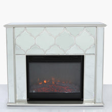 Casablanca Silver Mirrored Fire Surrounds With Electric Fire