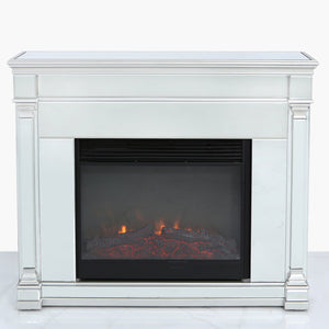 Silver Romano Mirrored Fire Surrounds With Electric Fire