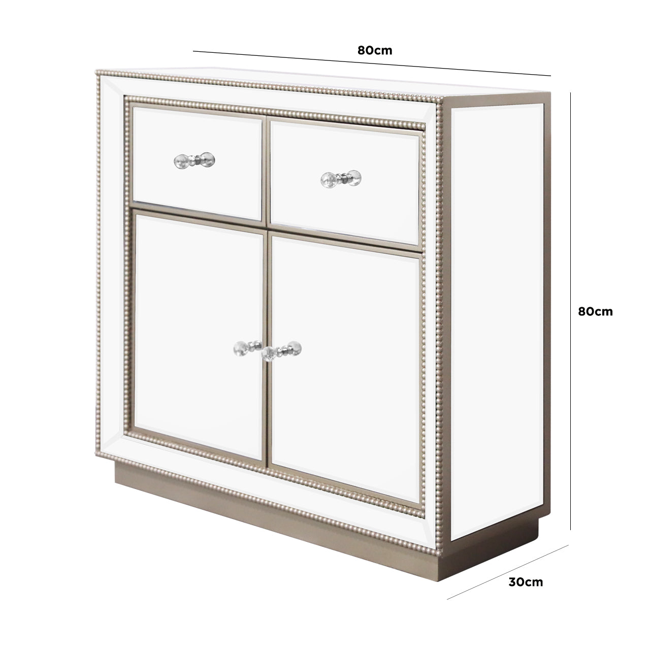 Cressona Mirrored 2 Door 2 Drawer Cabinet