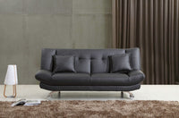 Monroe Sofabed in Bonded Leather & Chrome Legs