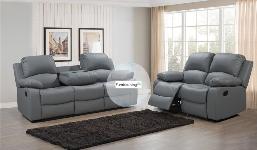 Valencia Grey Leather Recliner Sofa for 2023