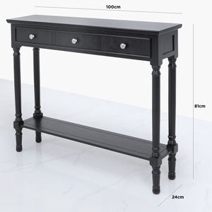 Danna Black 3 Drawer Table