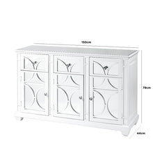 Treviso White Wood 3 Door and 3 Drawer Sideboard