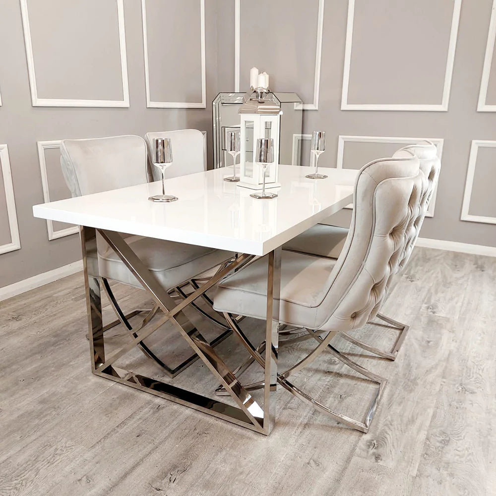 Clarette Dining Table Set with Sole Chairs