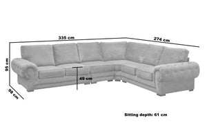Verona Extended 3c2 Corner Sofa Full Back