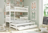 Harriet Wooden Bunk Bed with Trundle and Storage