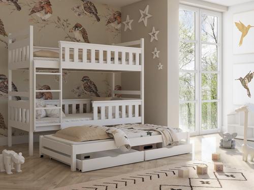 Kors Wooden Bunk Bed with Trundle and Storage