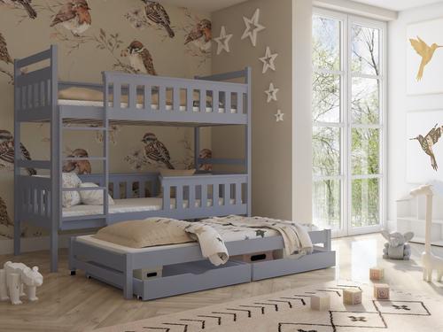 Kors Wooden Bunk Bed with Trundle and Storage