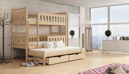 Kors Wooden Bunk Bed with Trundle and Storage