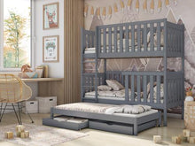 Emily Wooden Bunk Bed with Trundle and Storage