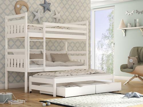 Seweryn Wooden Bunk Bed with Trundle and Storage