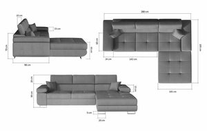 Monzo Corner Sofabed with Storage