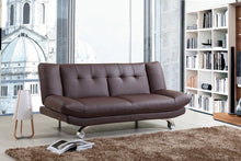 Monroe Sofabed in Bonded Leather & Chrome Legs