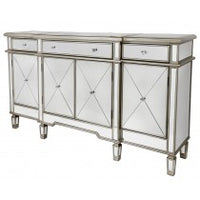 Modern Mirrored Cabinet with Gold Trim