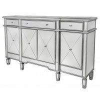 Modern Mirrored Cabinet with Silver Trim