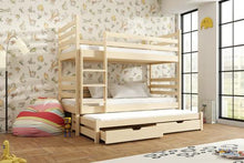 Tomi Wooden Bunk Bed with Trundle and Storage